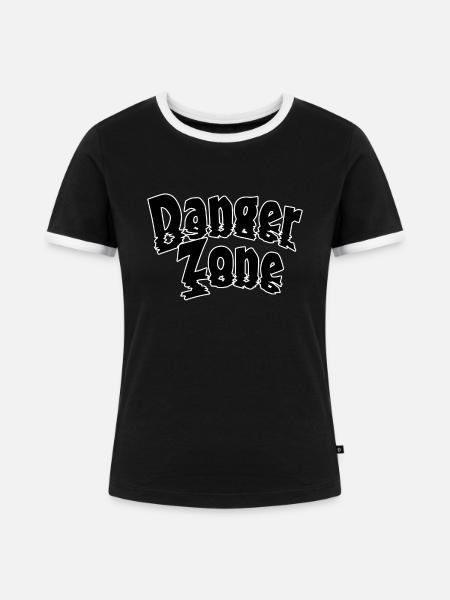 Danger zone - Frauen Kontrast-T-Shirt - Schwarz/Weiß