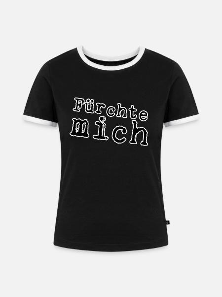 Fürchte mich - Frauen Kontrast-T-Shirt - Schwarz/Weiß
