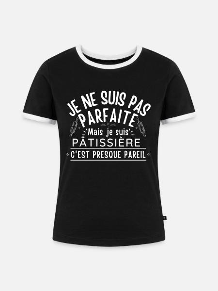 Gebäck Geschenk - Frauen Kontrast-T-Shirt - Schwarz/Weiß