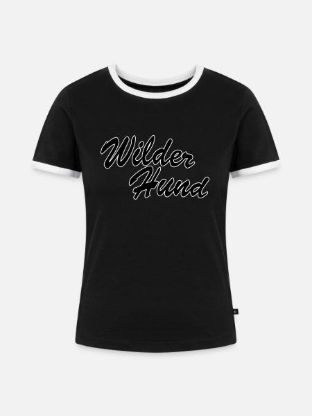 Wilder Hund - Frauen Kontrast-T-Shirt - Schwarz/Weiß