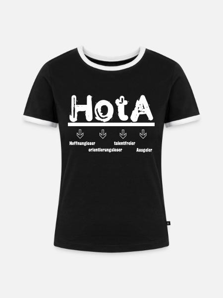 HOTA Hoffnungslos - Frauen Kontrast-T-Shirt - Schwarz/Weiß