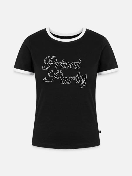 Privatparty - Frauen Kontrast-T-Shirt - Schwarz/Weiß