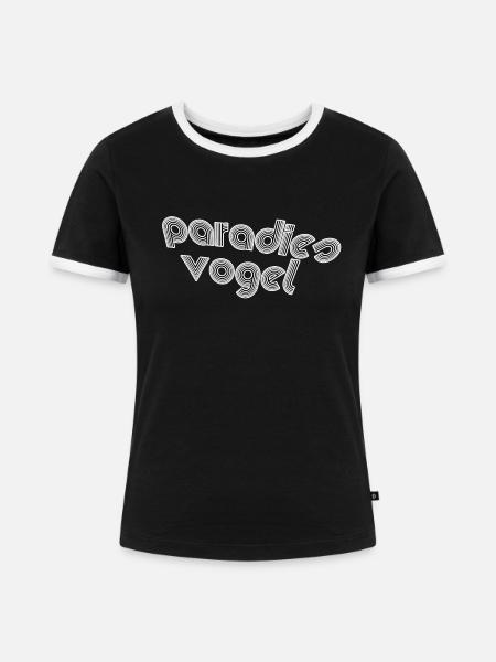 Paradiesvogel - Frauen Kontrast-T-Shirt - Schwarz/Weiß
