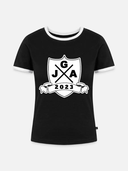 JGA 2023 23 - Frauen Kontrast-T-Shirt - Schwarz/Weiß