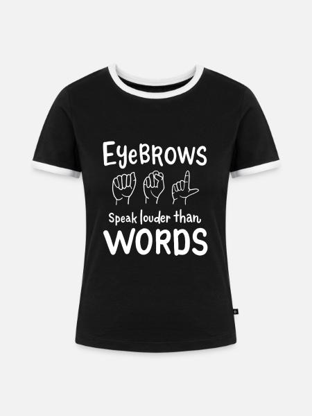 Zeichensprache Sign Langauge Design - Frauen Kontrast-T-Shirt - Schwarz/Weiß