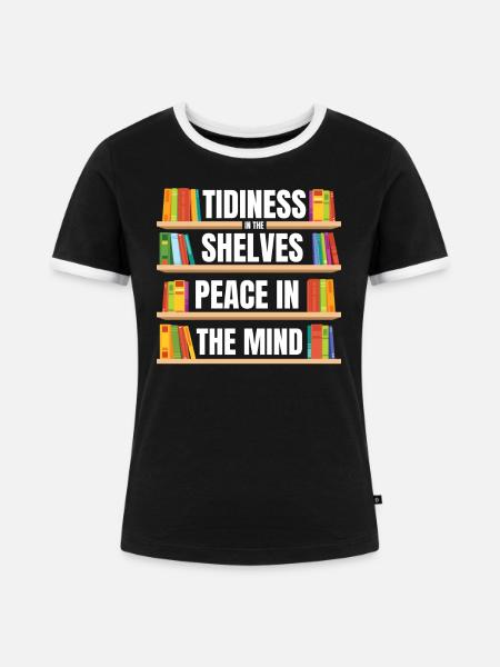 Bibliotheksassistent - Frauen Kontrast-T-Shirt - Schwarz/Weiß