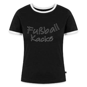 Fußballkacke - Frauen Kontrast-T-Shirt - Schwarz/Weiß - Vorne - Selfina (174cm)