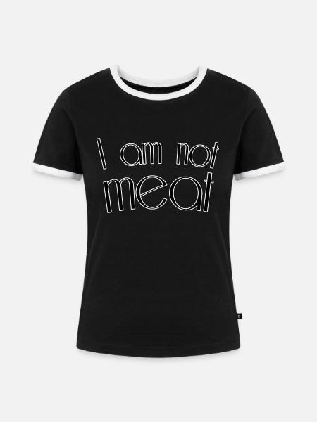 Iam not meat - Frauen Kontrast-T-Shirt - Schwarz/Weiß