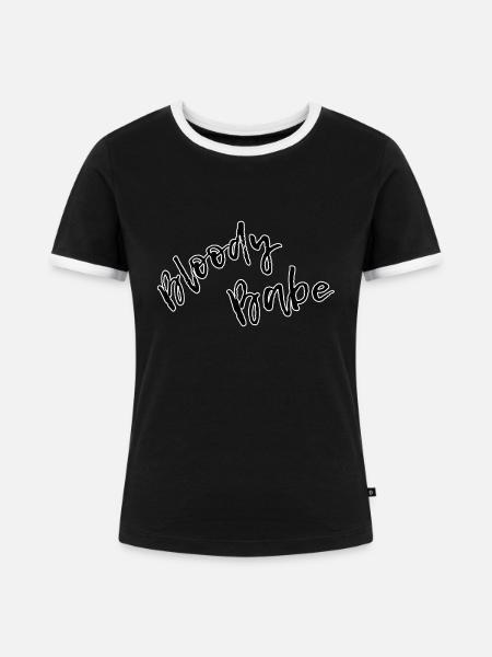 Bloody babe - Frauen Kontrast-T-Shirt - Schwarz/Weiß