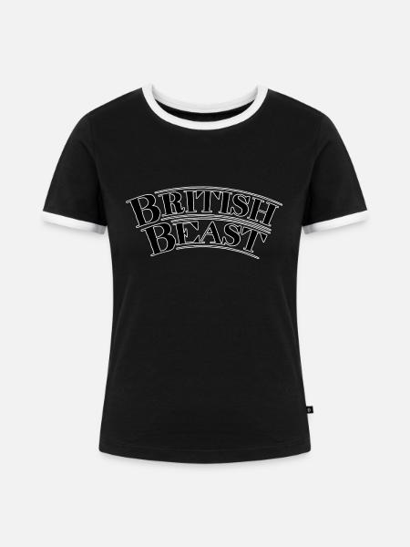 British Beast - Frauen Kontrast-T-Shirt - Schwarz/Weiß