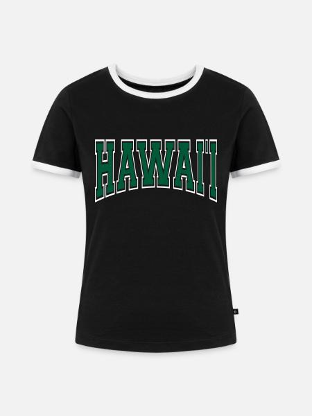 Hawaii - Frauen Kontrast-T-Shirt - Schwarz/Weiß