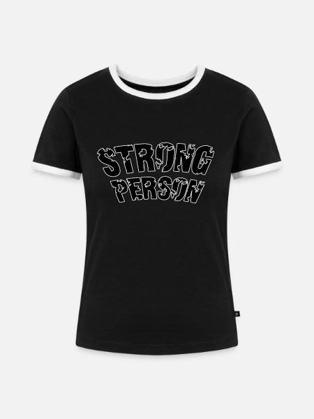 Strong person - Frauen Kontrast-T-Shirt - Schwarz/Weiß
