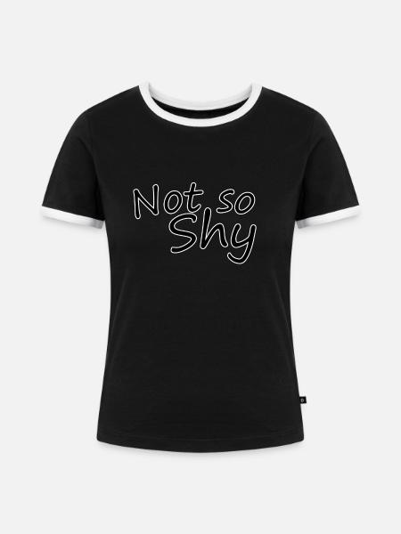 Not so shy - Frauen Kontrast-T-Shirt - Schwarz/Weiß