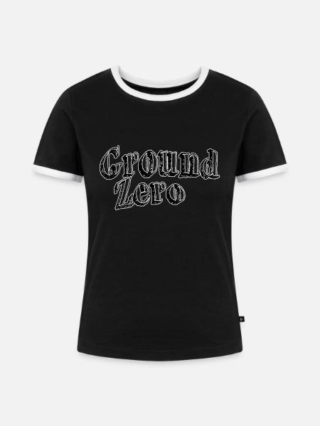 Ground zero - Frauen Kontrast-T-Shirt - Schwarz/Weiß