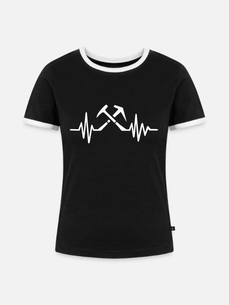 Dachdecker - Frauen Kontrast-T-Shirt - Schwarz/Weiß