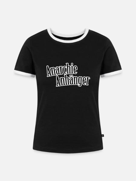 Anarchieanhänger - Frauen Kontrast-T-Shirt - Schwarz/Weiß