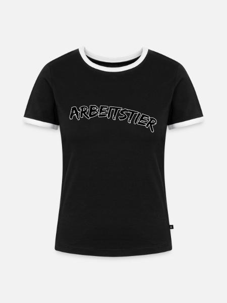 Arbeitstier - Frauen Kontrast-T-Shirt - Schwarz/Weiß