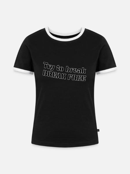 Try to break free - Frauen Kontrast-T-Shirt - Schwarz/Weiß