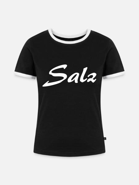 Salz - Frauen Kontrast-T-Shirt - Schwarz/Weiß