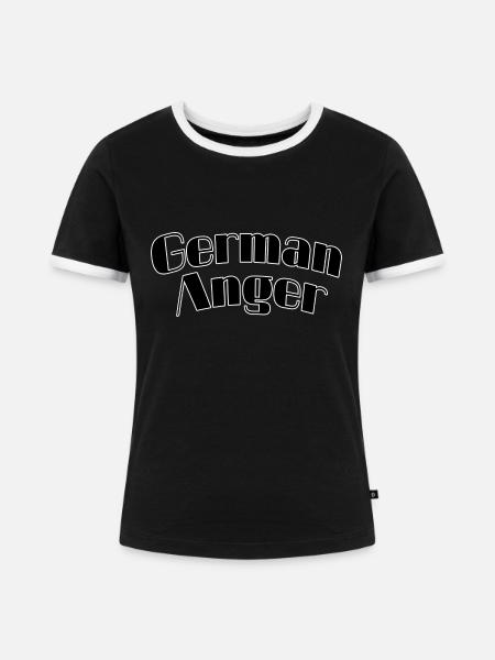 German anger - Frauen Kontrast-T-Shirt - Schwarz/Weiß