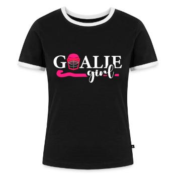 Feldhockey Hockey-torwart Hockey Goalie-Girl - Frauen Kontrast-T-Shirt - Schwarz/Weiß - Vorne - Selfina (174cm)