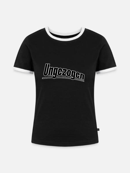 Ungezogen - Frauen Kontrast-T-Shirt - Schwarz/Weiß
