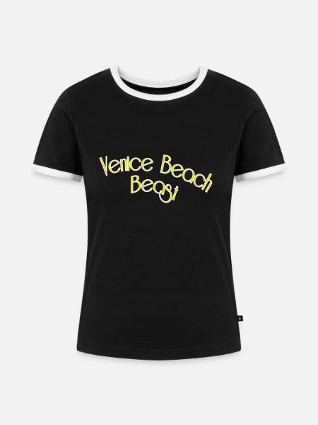 Venice beach beast - Frauen Kontrast-T-Shirt - Schwarz/Weiß