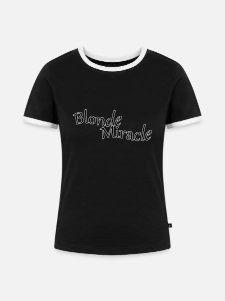 Blonde miracle - Frauen Kontrast-T-Shirt - Schwarz/Weiß