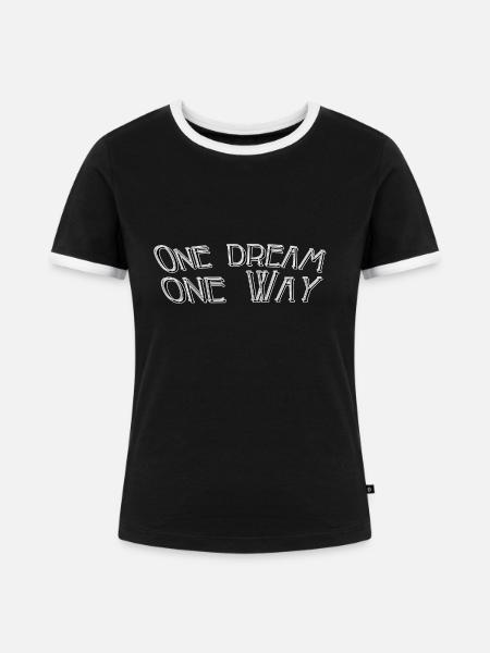 One dream one way - Frauen Kontrast-T-Shirt - Schwarz/Weiß