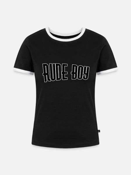 Rude boy - Frauen Kontrast-T-Shirt - Schwarz/Weiß