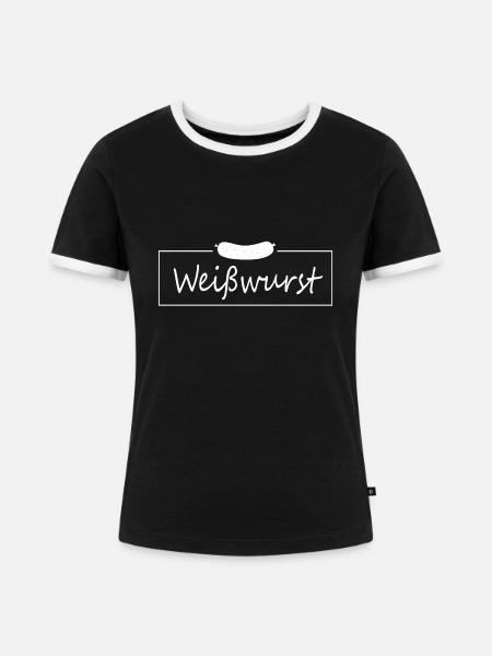 Weißwurst - Frauen Kontrast-T-Shirt - Schwarz/Weiß