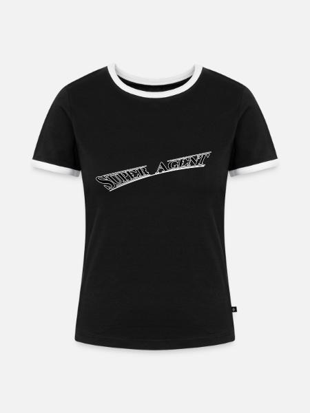 Super Agent - Frauen Kontrast-T-Shirt - Schwarz/Weiß