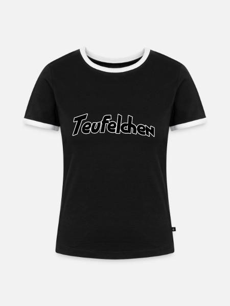 Teufelchen - Frauen Kontrast-T-Shirt - Schwarz/Weiß