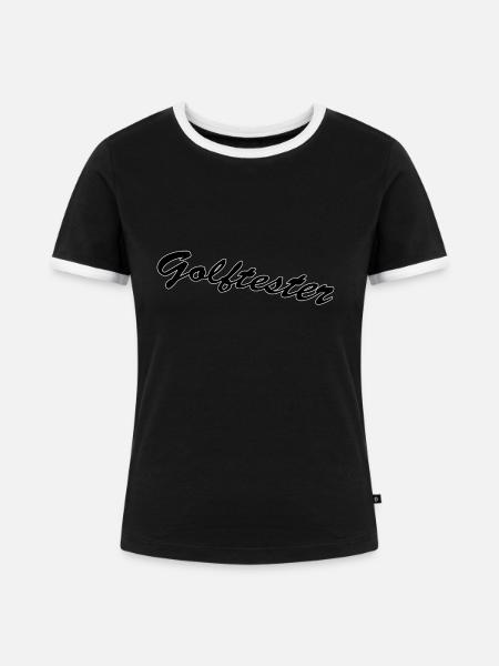 Golftester - Frauen Kontrast-T-Shirt - Schwarz/Weiß
