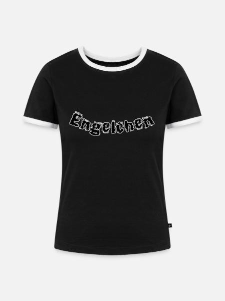 Engelchen - Frauen Kontrast-T-Shirt - Schwarz/Weiß