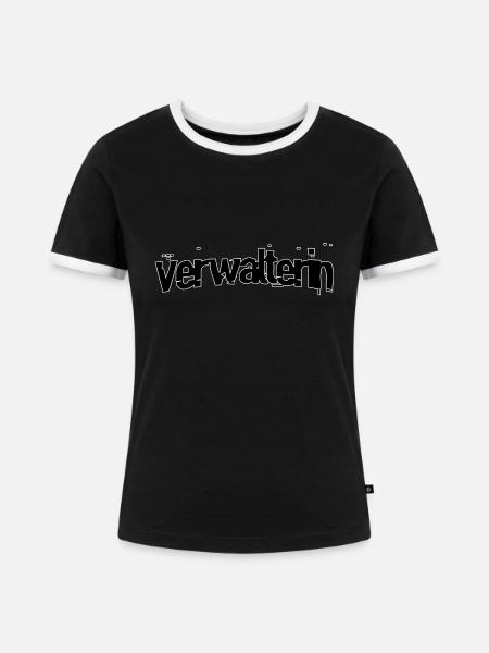 Verwalterin - Frauen Kontrast-T-Shirt - Schwarz/Weiß