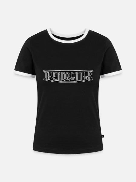 Trendsetter - Frauen Kontrast-T-Shirt - Schwarz/Weiß