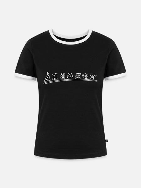 Ansager - Frauen Kontrast-T-Shirt - Schwarz/Weiß