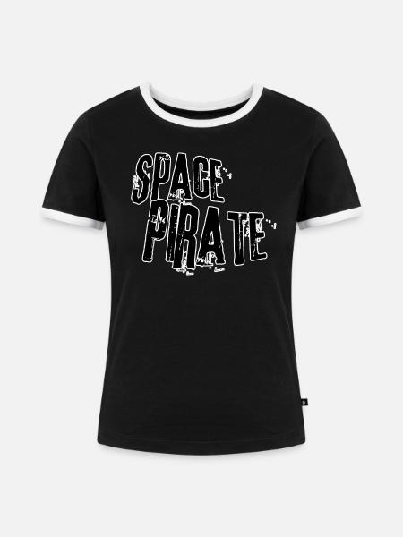 Space pirate - Frauen Kontrast-T-Shirt - Schwarz/Weiß