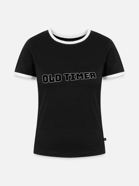 Old timer - Frauen Kontrast-T-Shirt - Schwarz/Weiß