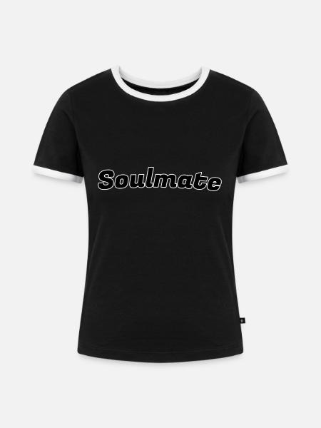 Soulmate - Frauen Kontrast-T-Shirt - Schwarz/Weiß
