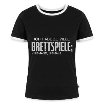 Brettspiele Brettspiel Spieleabend - Frauen Kontrast-T-Shirt - Schwarz/Weiß - Vorne - Selfina (174cm)