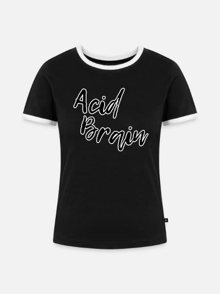 Acid brain - Frauen Kontrast-T-Shirt - Schwarz/Weiß