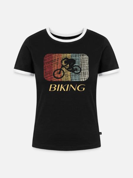 Biking - Frauen Kontrast-T-Shirt - Schwarz/Weiß