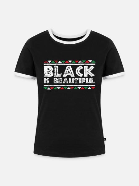 Black is Beautiful BLM - Frauen Kontrast-T-Shirt - Schwarz/Weiß