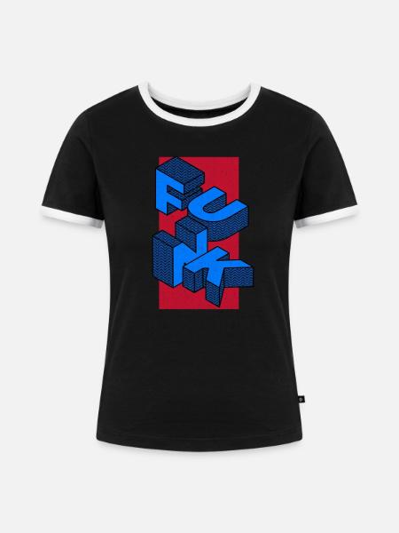 Funky Funk Musik - Frauen Kontrast-T-Shirt - Schwarz/Weiß