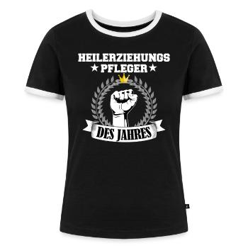 Heilerziehungspfleger des Jahres Pflegekraft hep - Frauen Kontrast-T-Shirt - Schwarz/Weiß - Vorne - Selfina (174cm)