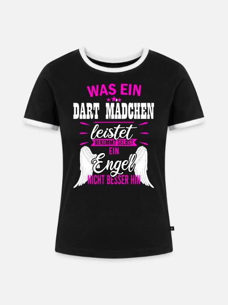 Dart Mädchen - Frauen Kontrast-T-Shirt - Schwarz/Weiß