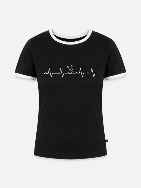 Heavy Metal - Frauen Kontrast-T-Shirt - Schwarz/Weiß