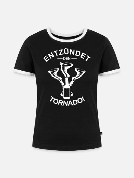 ENTZÜNDET DEN TORNADO - Frauen Kontrast-T-Shirt - Schwarz/Weiß